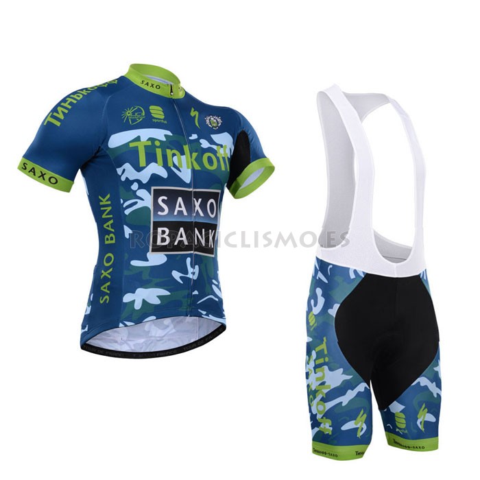 2015 Maillot Saxobank tirantes mangas cortas Verde